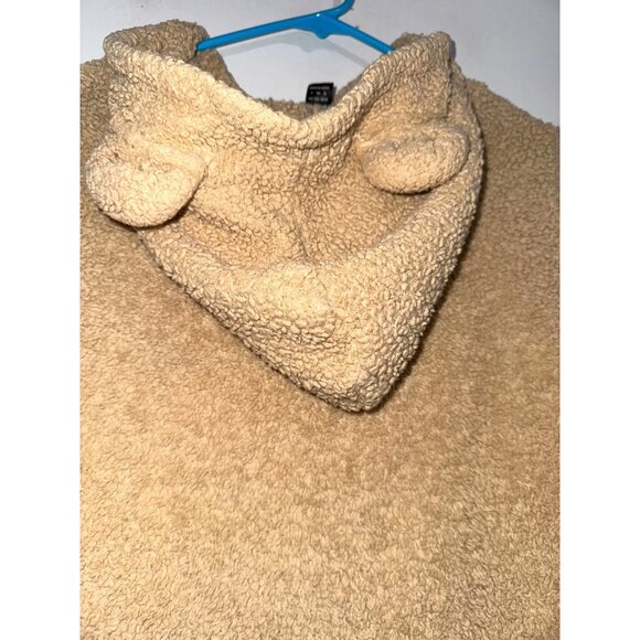 Shein Tan Fleece Hooded Onesie Pajamas With Ears Size S 36 Warm & Cozy Lounge We - Picture 4 of 5